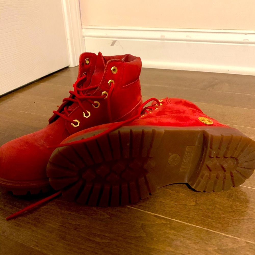 timberland red boots